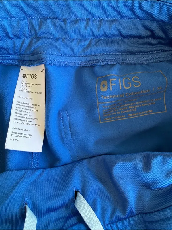 Figs Scrub Set Royal Blue Catarina Top High Waisted Yola Pants Size XL - Image 7