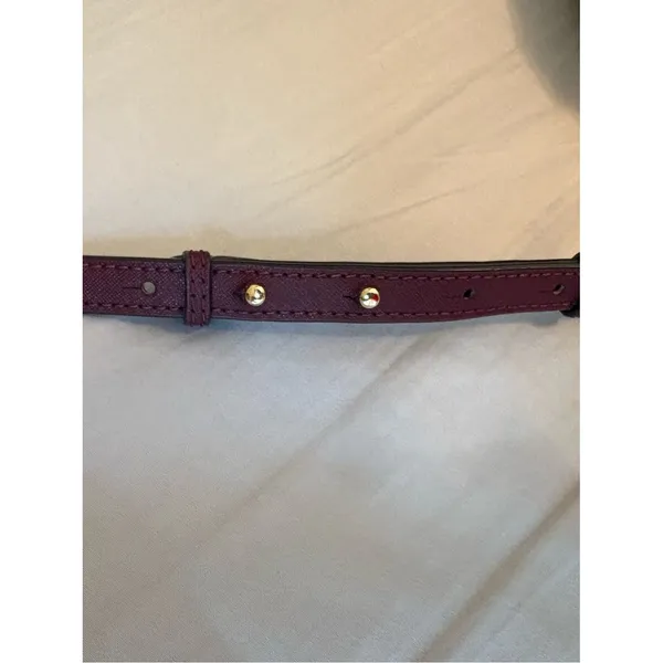 Michael Kors Burgundy Nylon Crossbody Camera Bag Gold Hardware - Image 9