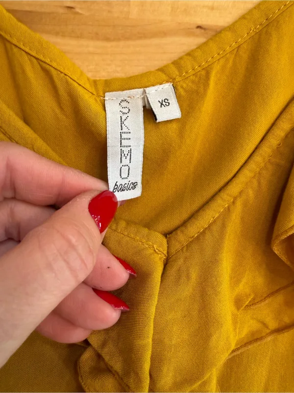Skemo Basics Flamenco Ruffle Midi Dress - Mustard Yellow - Image 4