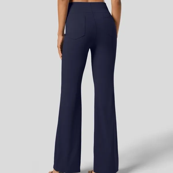 Halara Dress Pants Womens XS Navy High Waisted Bootcut Pull-On Back Pockets - Image 2