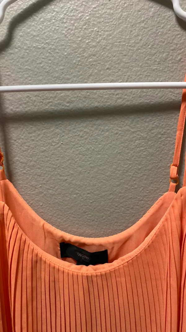 Mossimo Peach Pleated Overlay Dress - Image 4