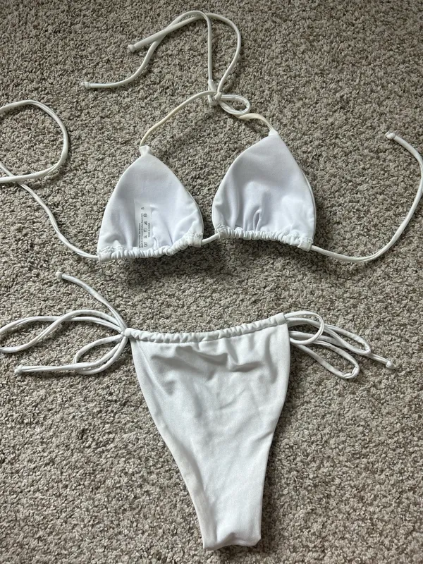 SheIn Silky white bikini set - Image 2