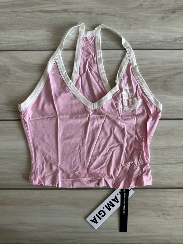 I AM GIA Blare Varsity Cami Top Pink Small NWT IN PACKAGE - Image 7