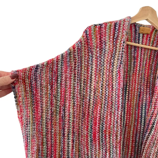 POL Red Rainbow Open Front Kimono Sweater M - Image 7