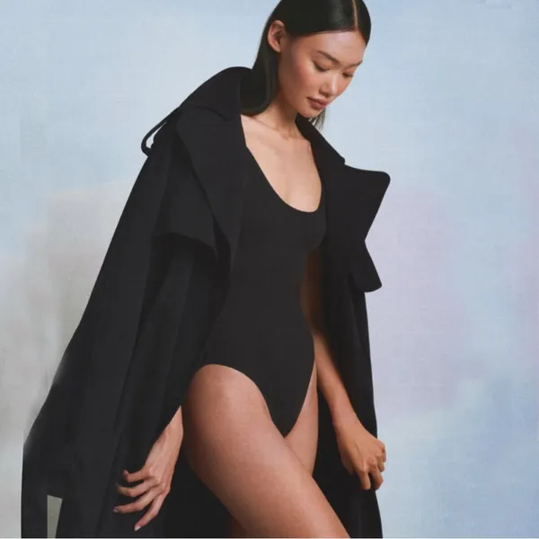 NWT SKIMS Boyfriend Fleece Oversized Trench Coat Onyx New on site! Size XS - Image 5
