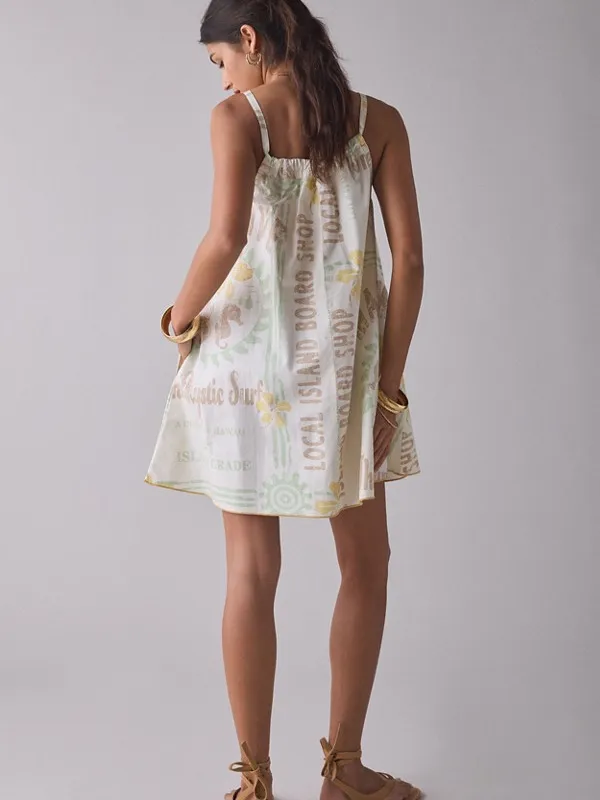 NWT BDG Eva Tie-Front Ruched Strap Trapeze Mini Dress size Large relaxed fit - Image 2