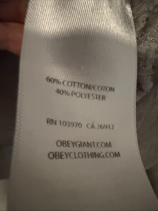 Obey Light Gray Sweatshirt with Navy Script - Image 6