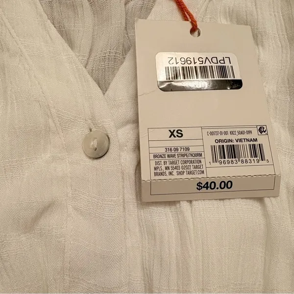 NWT Knox Rose White Puff Sleeve V Neck Sundress Extra Small - Image 4