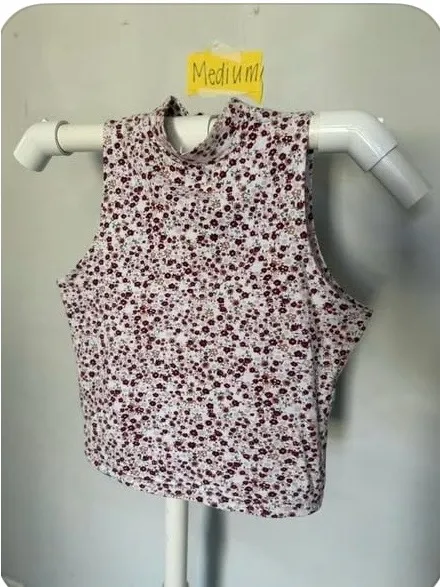 Floral Sleeveless Tank Top Wet Seal y2K medium - Pink/Red - Image 3