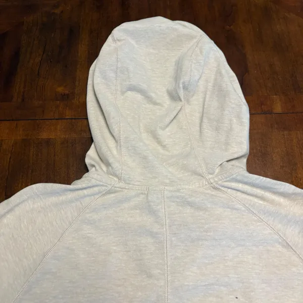 Nike Full Zip Hoodie Women XL Oatmeal Heathered Swoosh Raglan Sweatshirt - Image 5