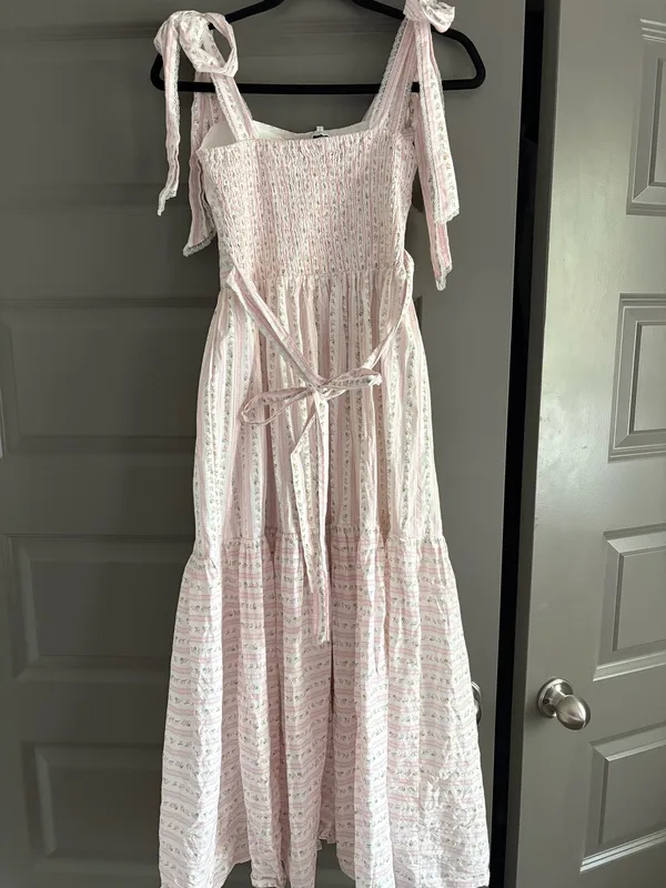 Pink Floral Midi Dress - Image 3