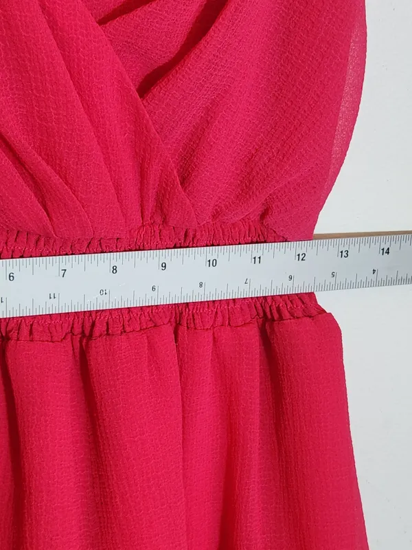 DO+BE Hot Pink Ruffle Mini Dress Size Small Wedding Guest Dress - Image 8