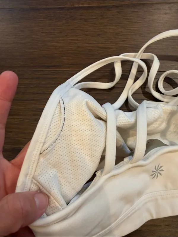 Athleta White Strappy Crossback Sports Bralette Size XS - C33-065 - Image 5