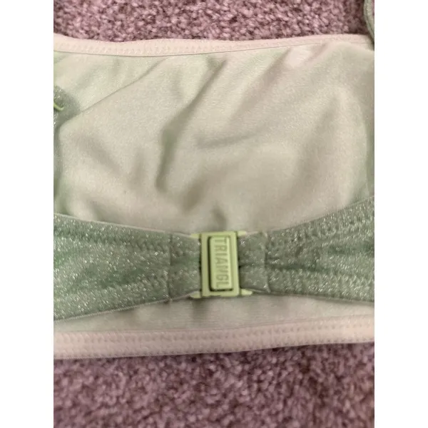 Triangl Mica Sparkle Lime Green Bikini Top, sz large - Image 5