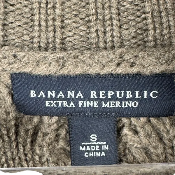 Banana Republic Merino Wool‎ Cable Knit Short Sleeve Sweater Top Small Fisherman - Image 3