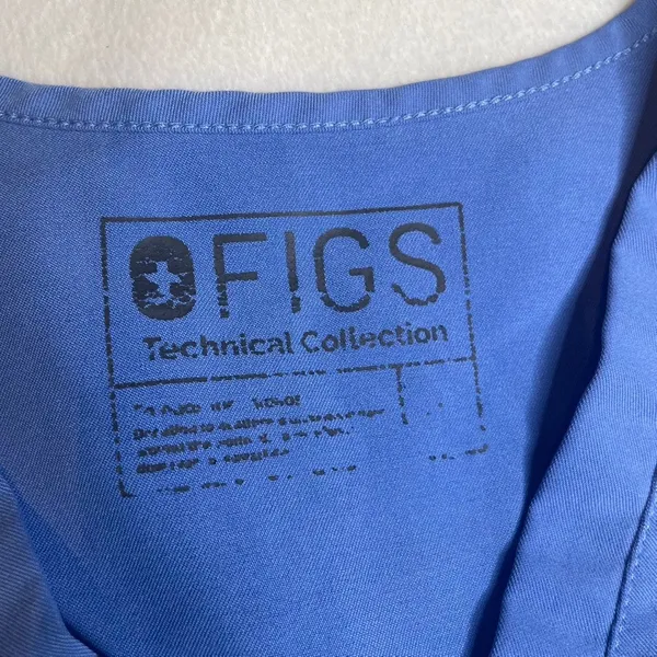 FIGS Technical Collection Blue‎ V-Neck Scrub Top Women's Size Medium - Image 2