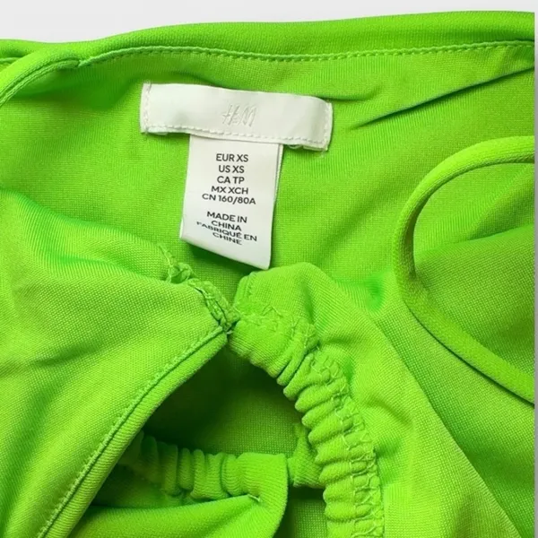 NWOT H&M Neon Bright Green Maxi Dress XSMALL - Image 4