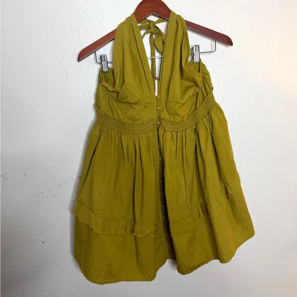 Free People Dirty Olive Sail Away Halter Tunic Mini‎ Dress - Image 3
