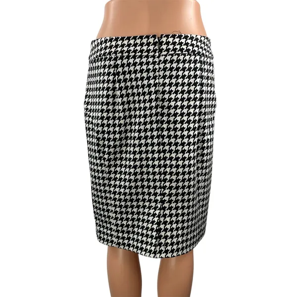 Michael Kors Women's Black Houndstooth High Waist Pencil Mini Skirt Size 6 - Image 3