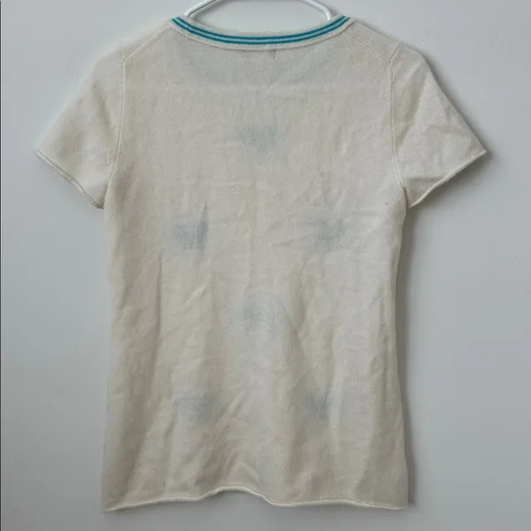 J.Crew 100% Cashmere Embroidered Tennis Top Size: S - Image 6