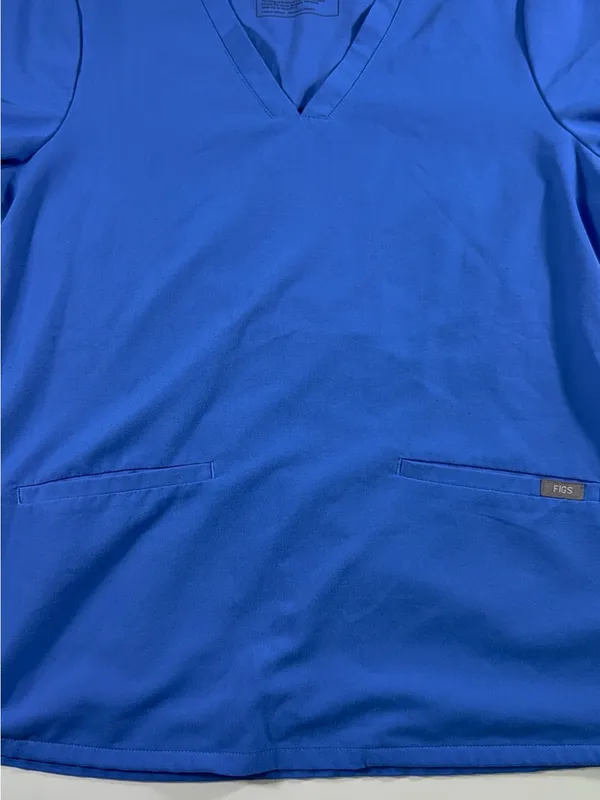 FIGS Classic V-Neck Medical Scrub Top - Blue - Image 7
