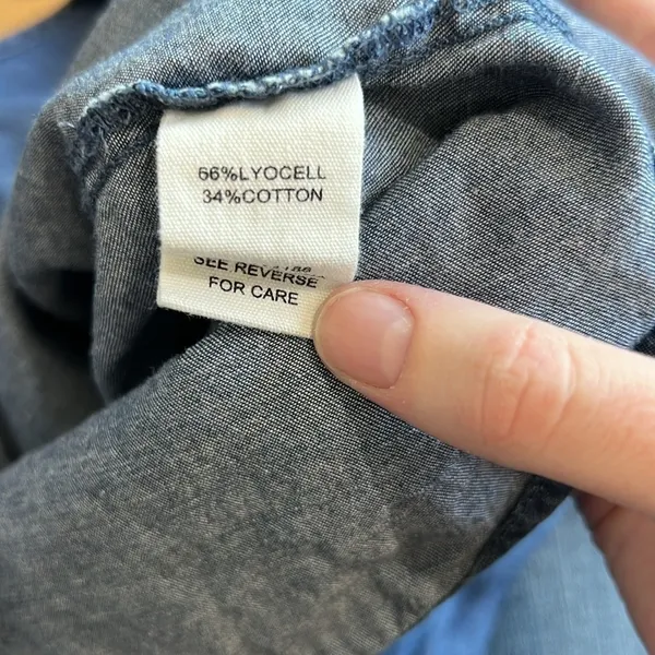 Willow Drive Chambray Blue Denim Ruffle Shirt Small - Image 6