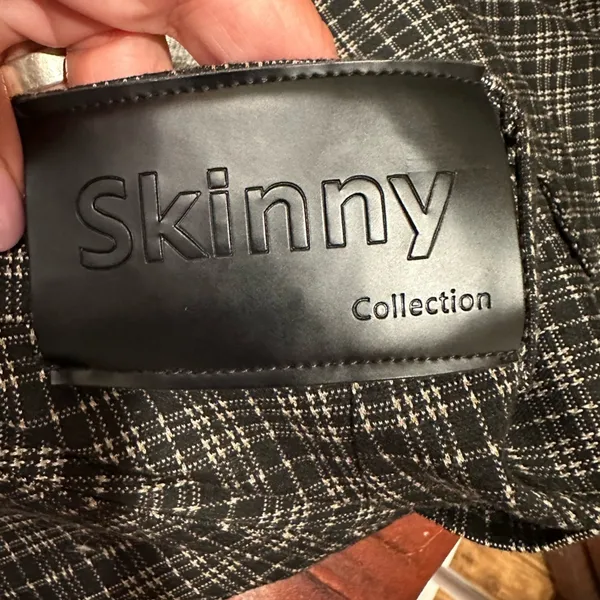 Skinny Collection Skinny Fit Pants Gray White Prince of Wales Check - Image 3