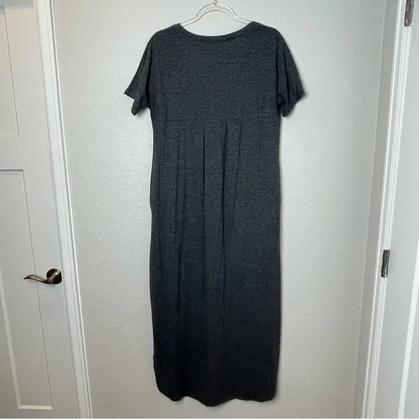 Amazon HUSK ARY Easy Charcoal Gray V-Neck Maxi Dress w/Pockets Size L - Image 8