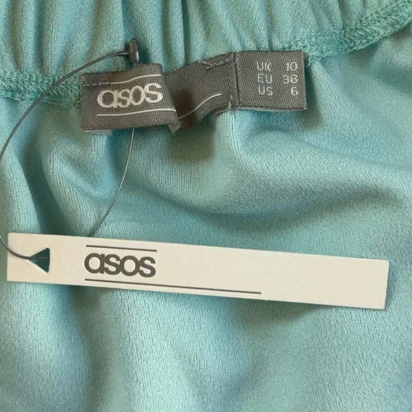 ASOS Mint Aqua Open Back Bow Mini Dress Coquette regency Fit Flare Size NWT 6 - Image 6