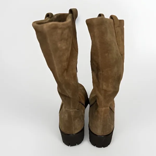 New Coach and Four Brown Suede Mid Calf Lug Sole Boots Made in‎ Italy Womens 9M - Image 5