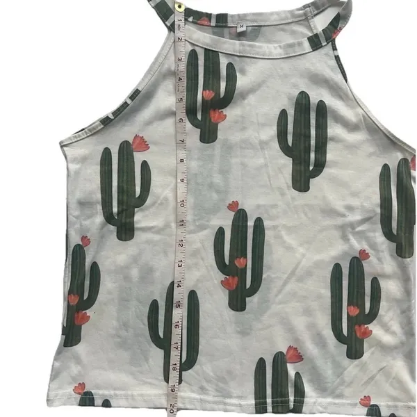 Women’s Cactus Tank Top M Casual Desert Festival Boho Summer Tropical Vacation - Image 6
