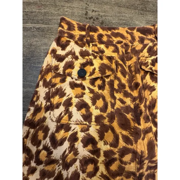 Kate Spade Panthera Canvas Midi Skirt Pockets‎ Linen Cotton Giraffe Print $228 - Image 5