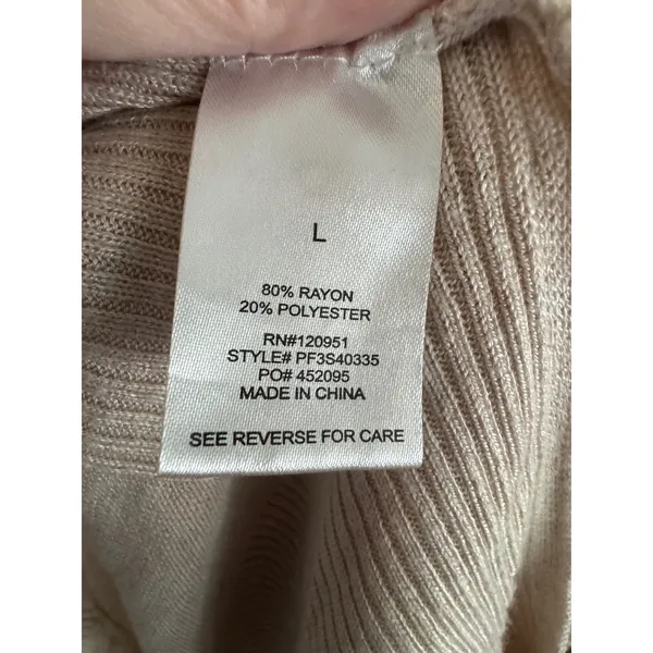 Pink Rose L Oatmeal Longline Open Front Cardigan Duster Pockets MSRP ~$35 - Image 4