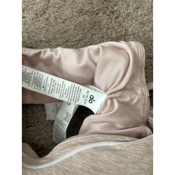 Alo Yoga Alosoft Heart Throb Bra Pink Quartz Heather/White XS Pastel - Image 4