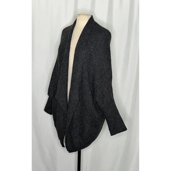 Anthropologie SLEEPING ON SNOW Primula Cocoon Cardigan Charcoal Gray Wool Large - Image 5