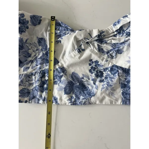 Abercrombie & Fitch White Blue Emerson Floral Off Shoulder Crop Top Women M - Image 7
