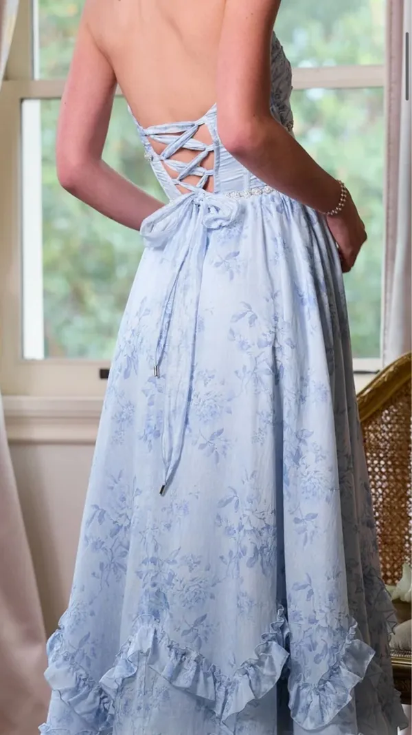 V Chapman The Scarlette Dress in Blue Tapestry Rose - Image 6
