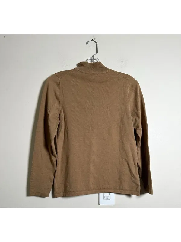 Pendleton Silk Blend Camel Mock Neck Sweater Sz S Lightweight Knit Pullover READ - Image 3
