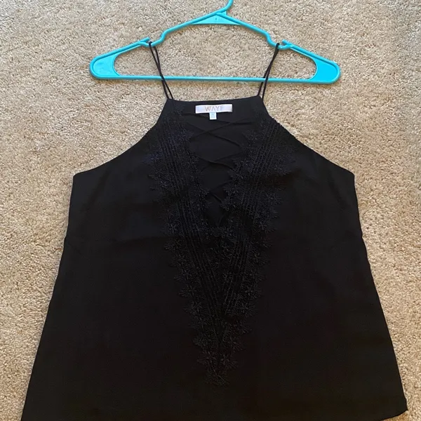 WAYF Posie Lace Crochet Trim Strappy Camisole - Image 5
