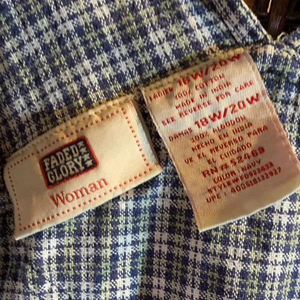 Vintage Checked 100% Cotton Shorts Overalls Size 18W/20W - Image 2