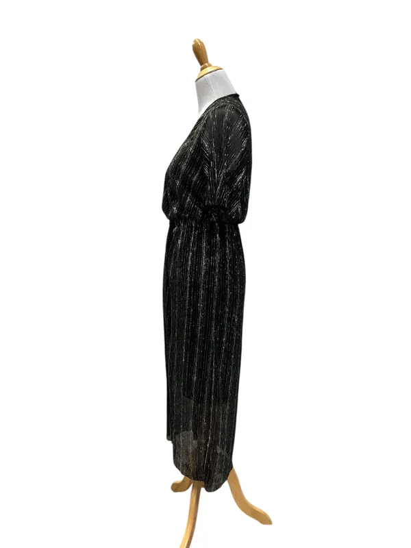 L black gold sparkle faux wrap dress - Image 5