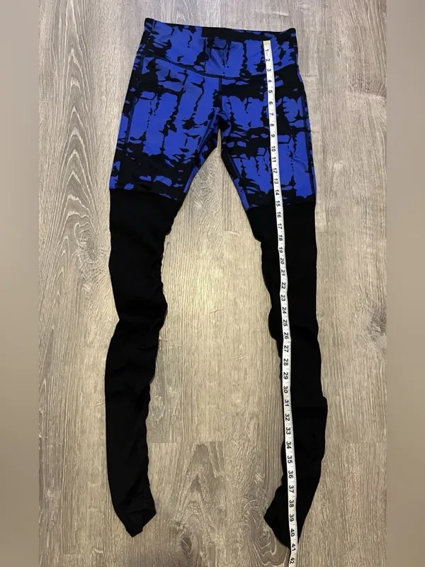 Alo Goddess Leggings Ribbed Blue Black Yoga Womens S Activewear Athletic - Image 3
