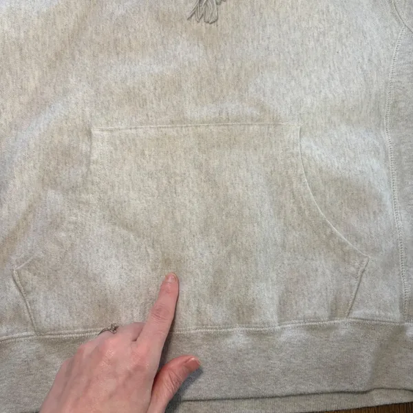 y2k Champion Reverse Weave Hoodie Heather‎ Grey Womens M Pullover Sweatshirt - Image 11