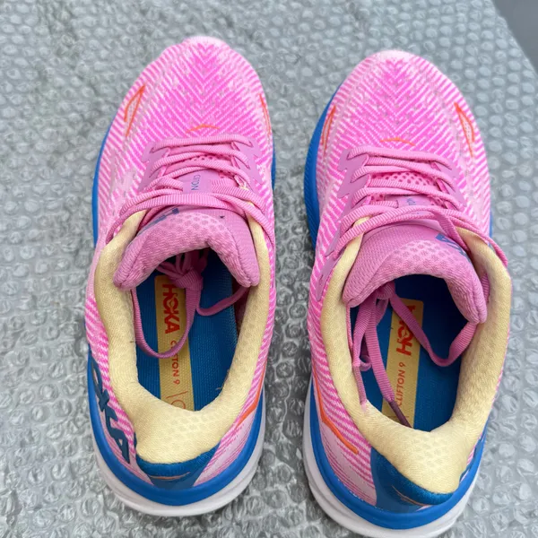 Hoka One One Clifton 9 Pink Running Shoes with White Diagonal Stripes #running #athletic women size 7.5 ( new no box) - Image 6