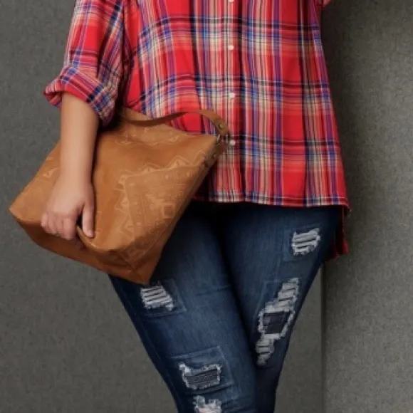 Bohemian Brown‎ Vegan Leather Hobo Shoulder Bag - Image 13