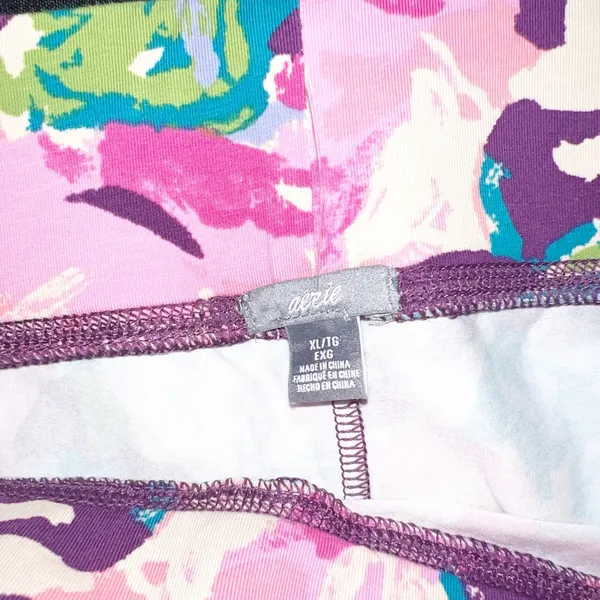 Aerie colorful floral cotton blend cropped comfy summer leggings - Image 7