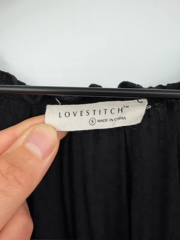 LOVESTITCH Dancing On Air Tiered Maxi Dress Black S - Image 6