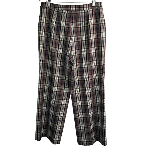 Cara Santana x Apt 9 Plaid Pant High Rise Wide Pants 14 - Image 4