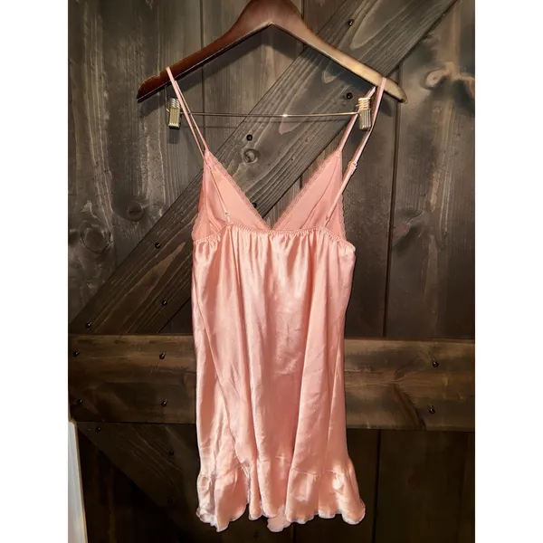 VTG Victoria's Secret Angels Sz M Lingerie Satin Silk Dress 2007 Coral Orange‎ - Image 4