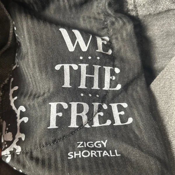 Free The People Ziggy Shortall XS‎ Black Wash Denim Overalls Distressed Grunge - Image 7